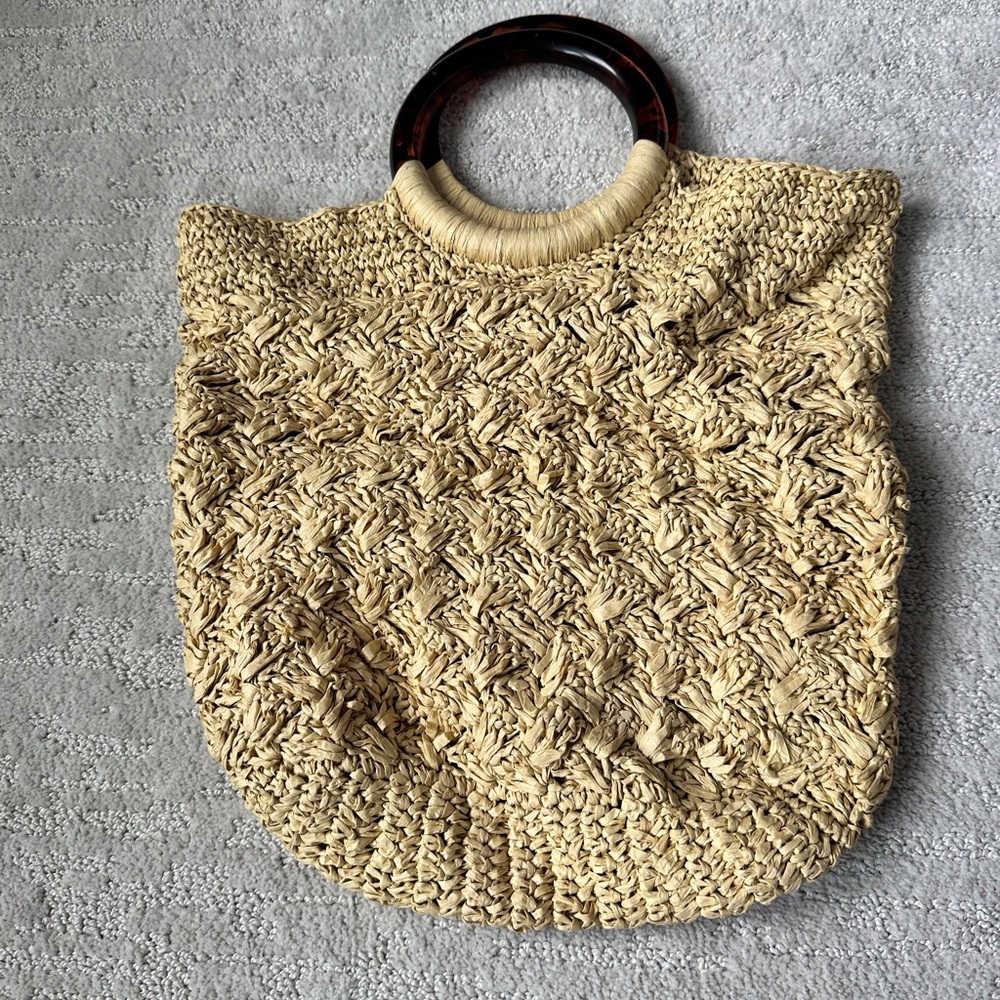 Woven handbag j crew